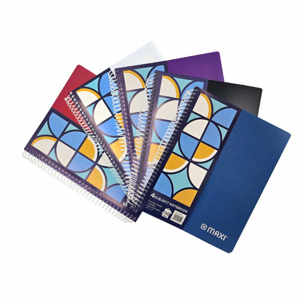 Buy Maxi - 160 Sheets Spiral 4 Subjects Notebook in UAE